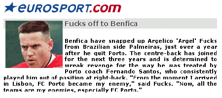 Argel Fucks off to Benfica