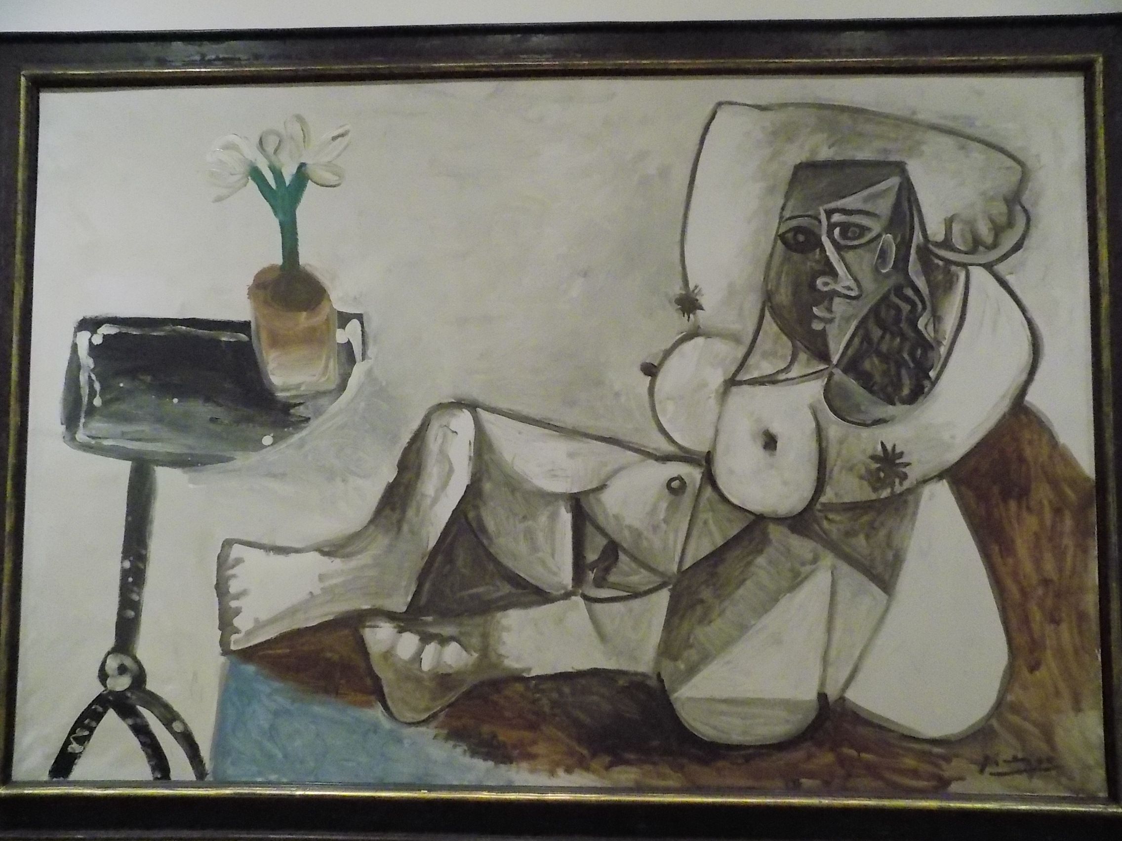 Picasso: "Nu reclinado com buquê"
